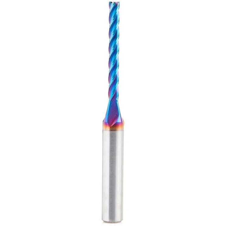 46292-K Spiral 2D/3D Carving 0.10 Deg Tapered Angle Flat Bottom Up-Cut 4 Flute Router Bit 1/8"D 1-1/32"CH 1/4"SH 2-1/2"O